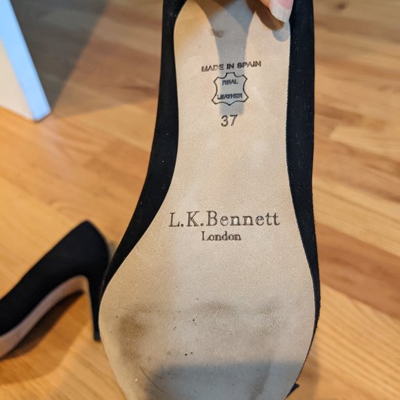 L. K. Bennett Suede Pumps with Crystal Embellishments - Picture 2 of 3